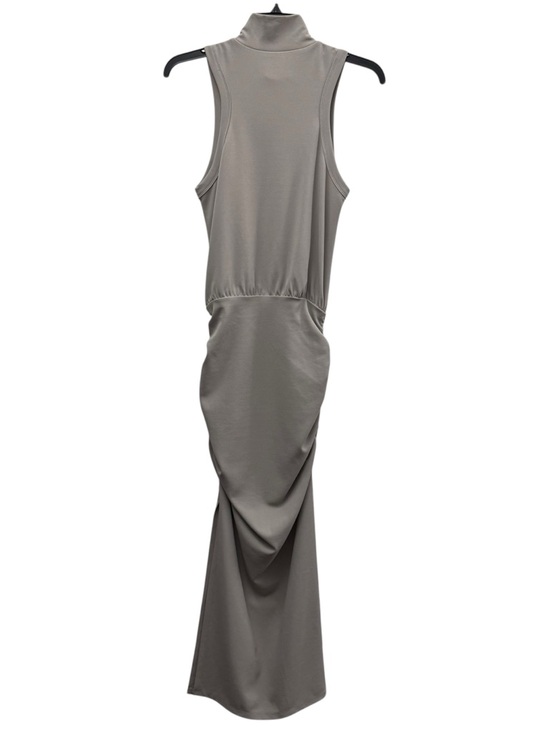 NBD NWT Taupe Ruched Maxi Dress XS High Neck Bodycon Stretch - Picture 7 of 16